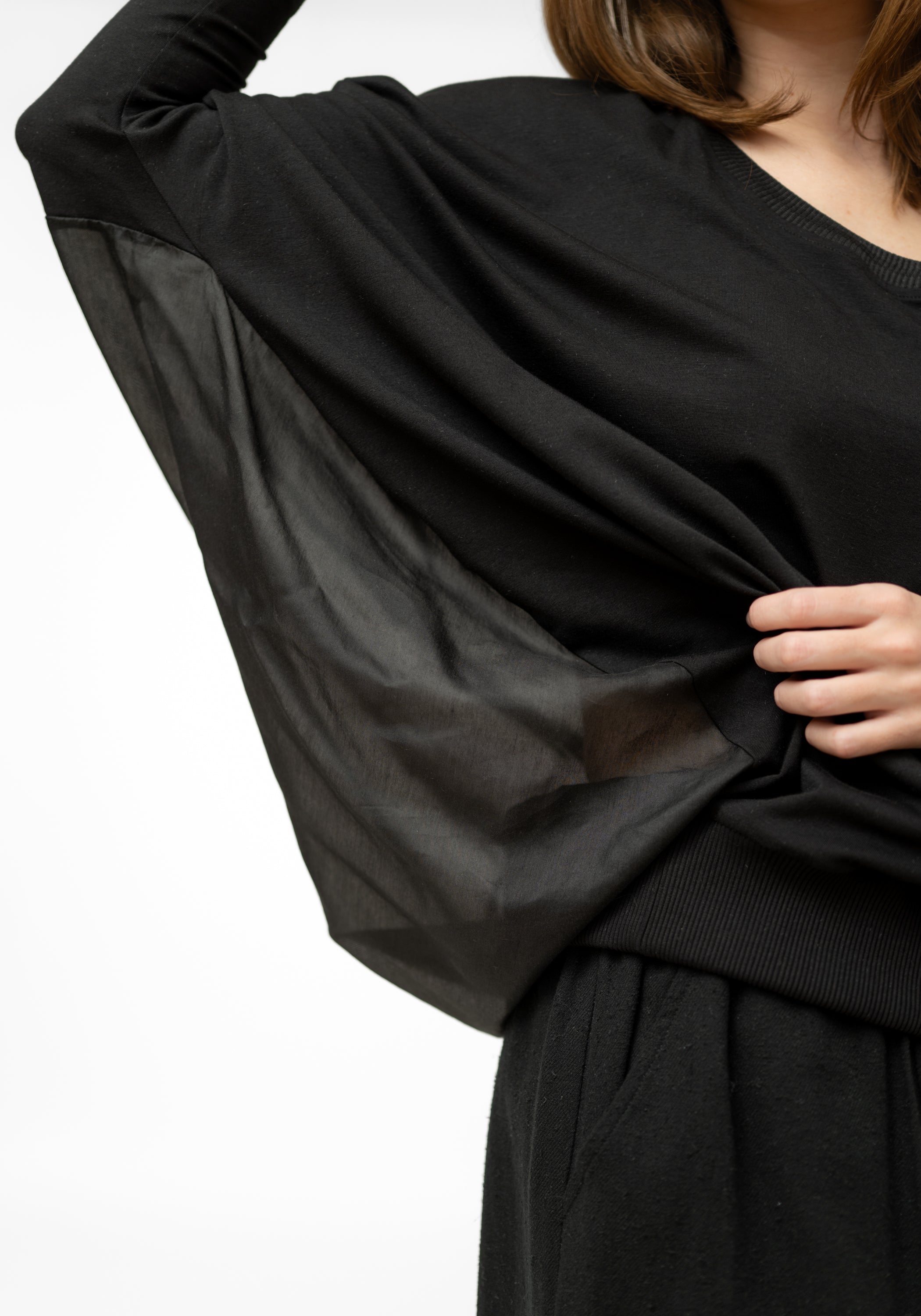 Oversized Drop Shoulder Sheer Back Top - December Thieves