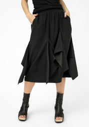 Drape Panels Midi Silk Blend Skirt