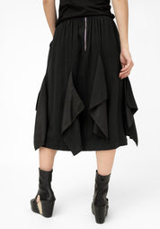 Drape Panels Midi Silk Blend Skirt