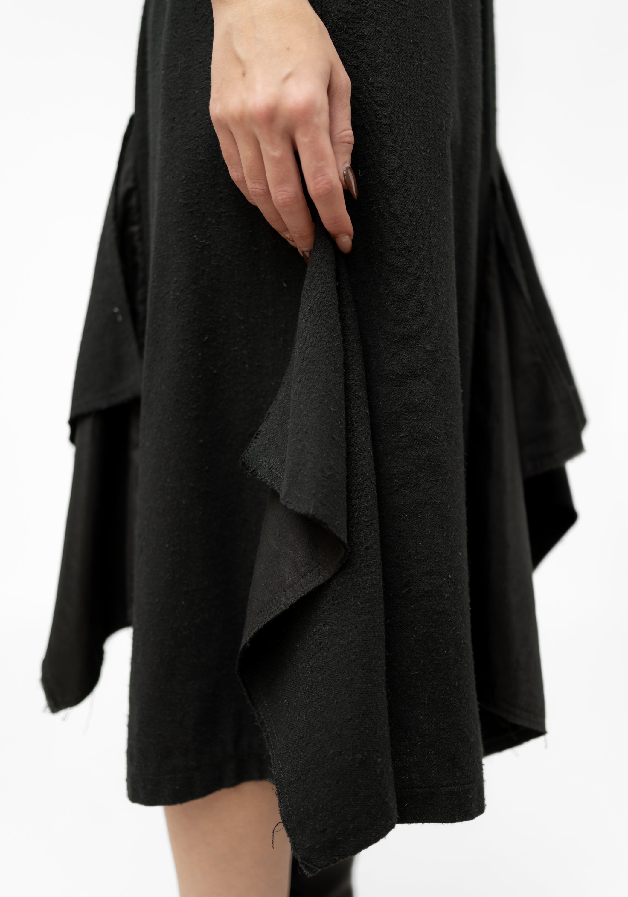 Drape Panels Midi Silk Blend Skirt