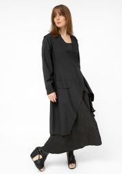 Magnetite Asymmetric Wool Blend Wrap Jacket - December Thieves