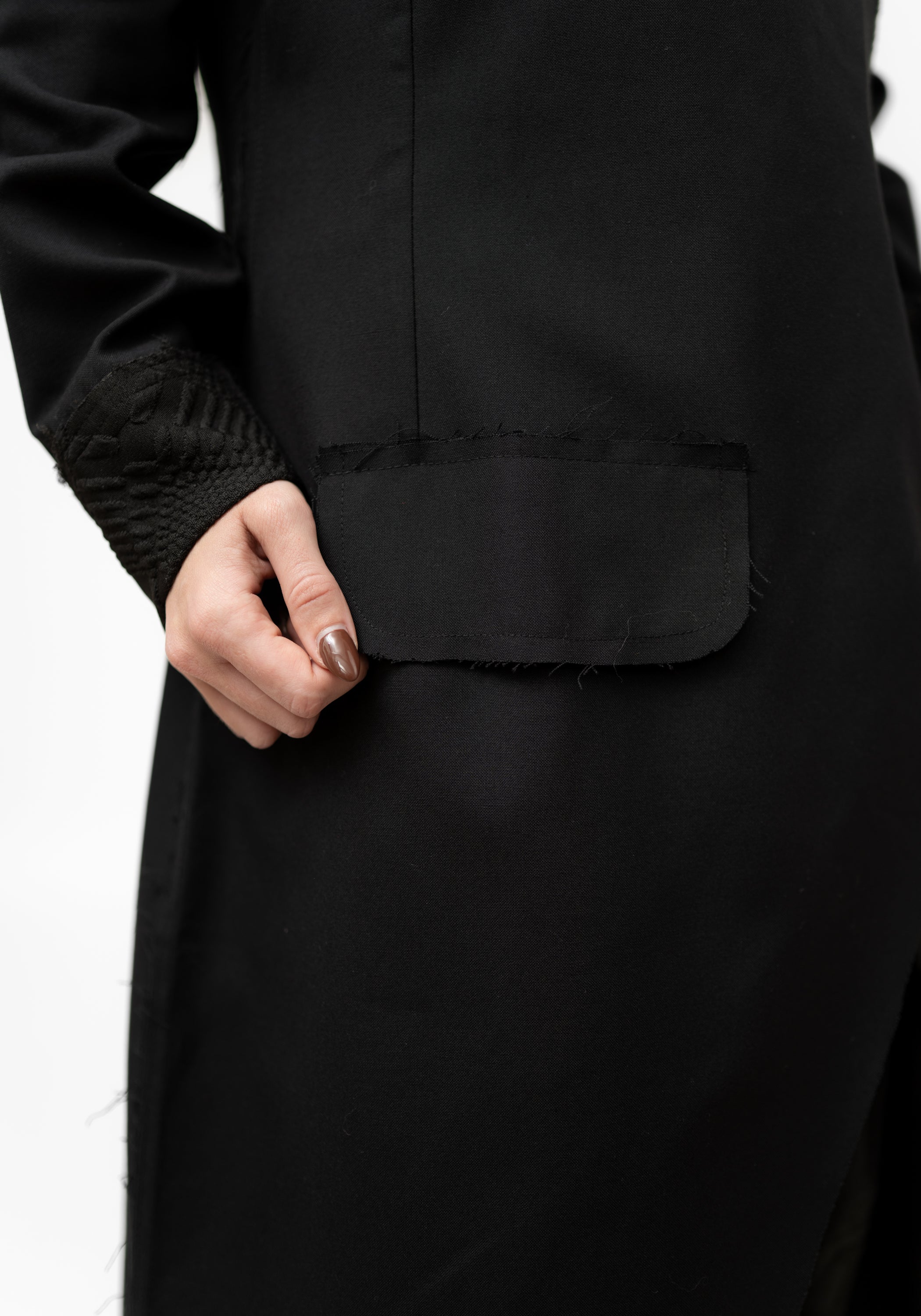 Magnetite Asymmetric Wool Blend Wrap Jacket - December Thieves