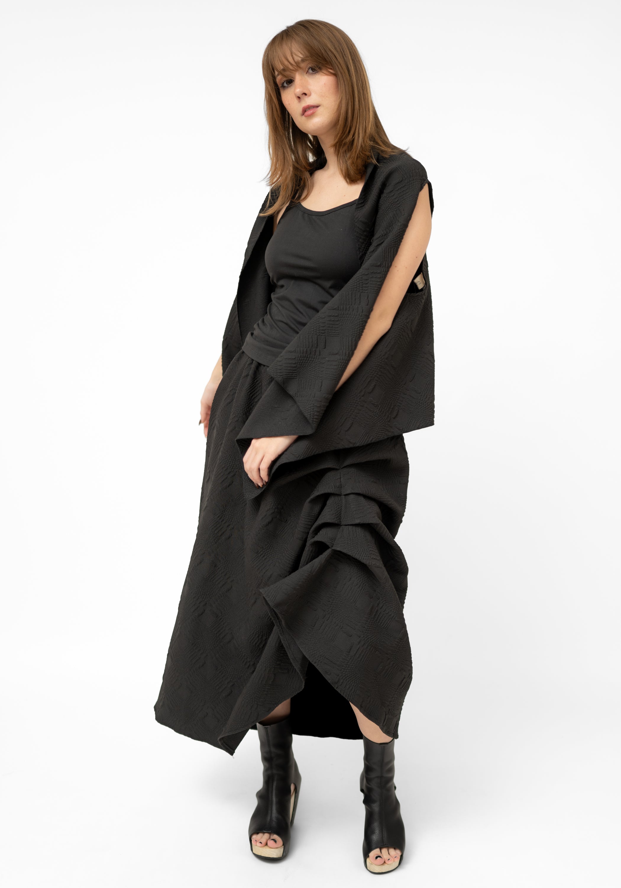 Madrepora Asymmetric Draped Cropped Vest - December Thieves