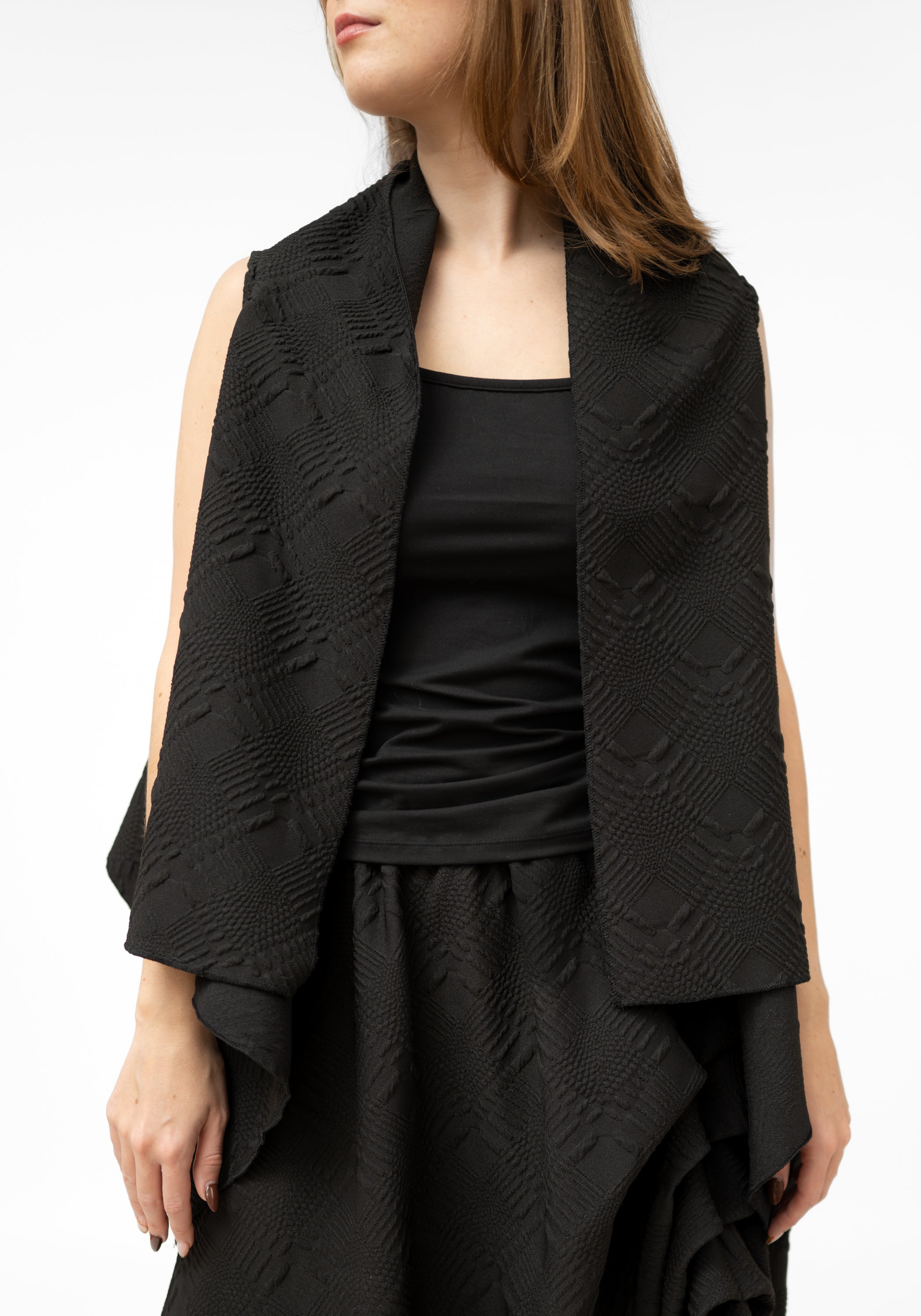 Madrepora Asymmetric Draped Cropped Vest - December Thieves