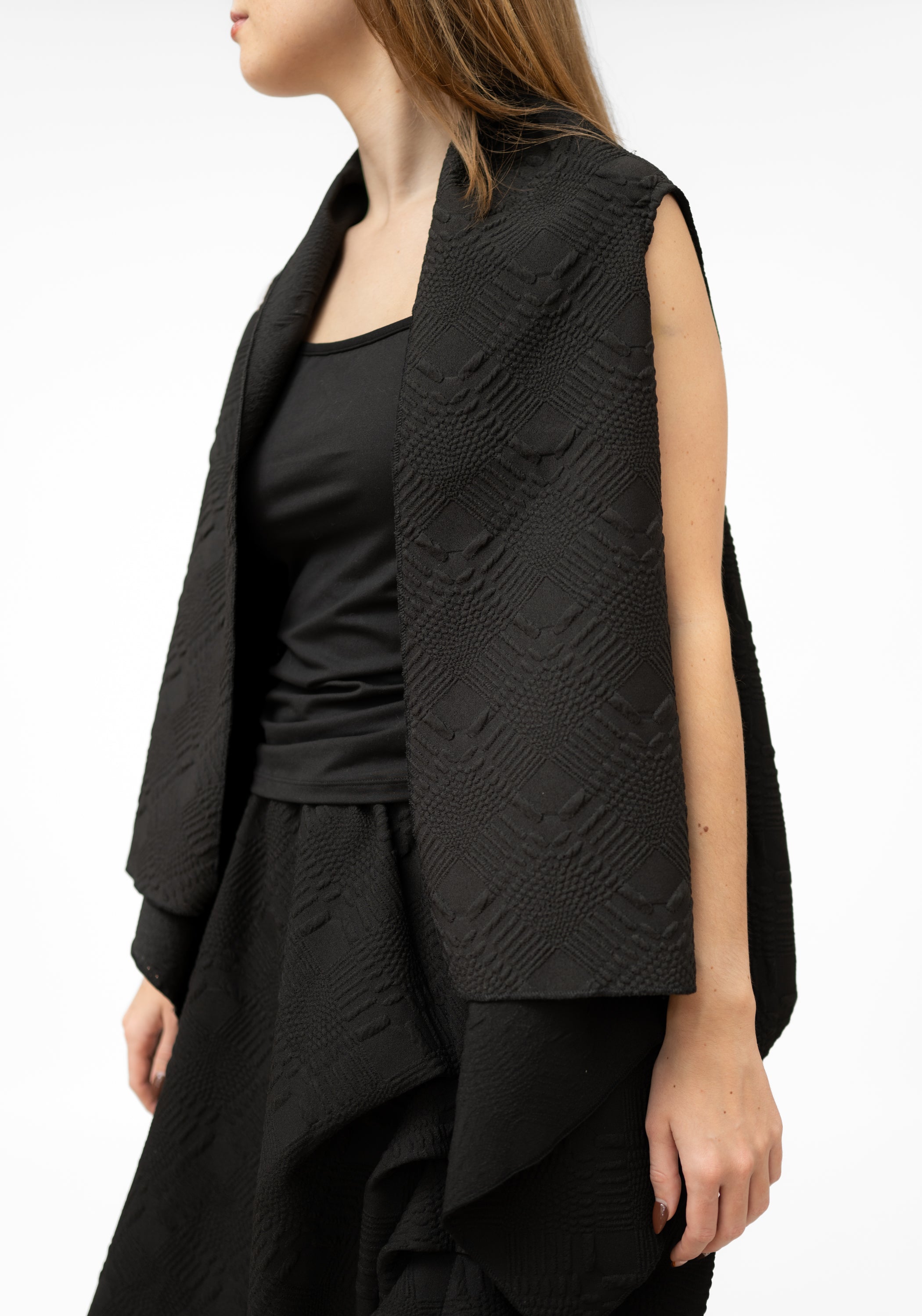 Madrepora Asymmetric Draped Cropped Vest - December Thieves