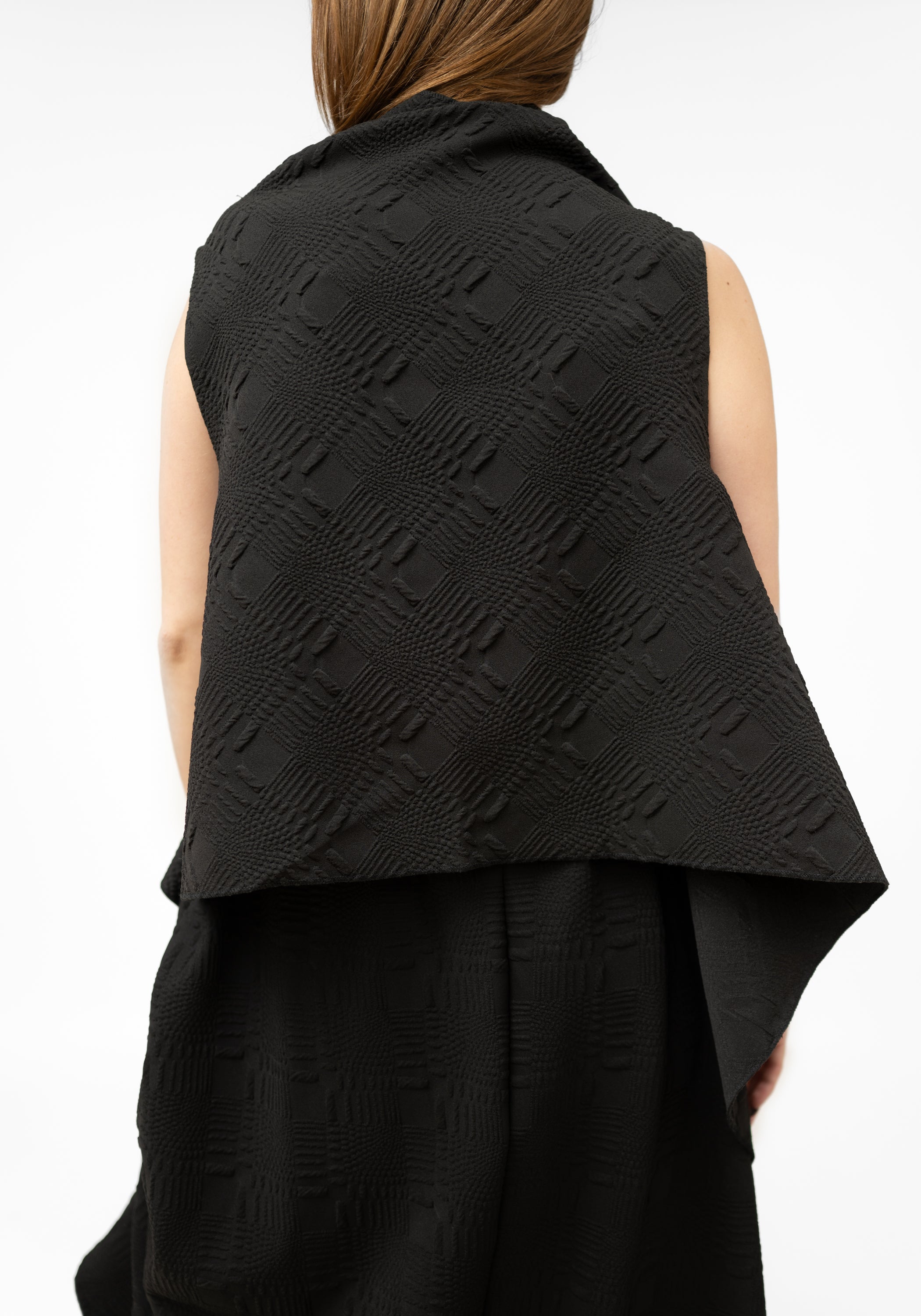 Madrepora Asymmetric Draped Cropped Vest - December Thieves