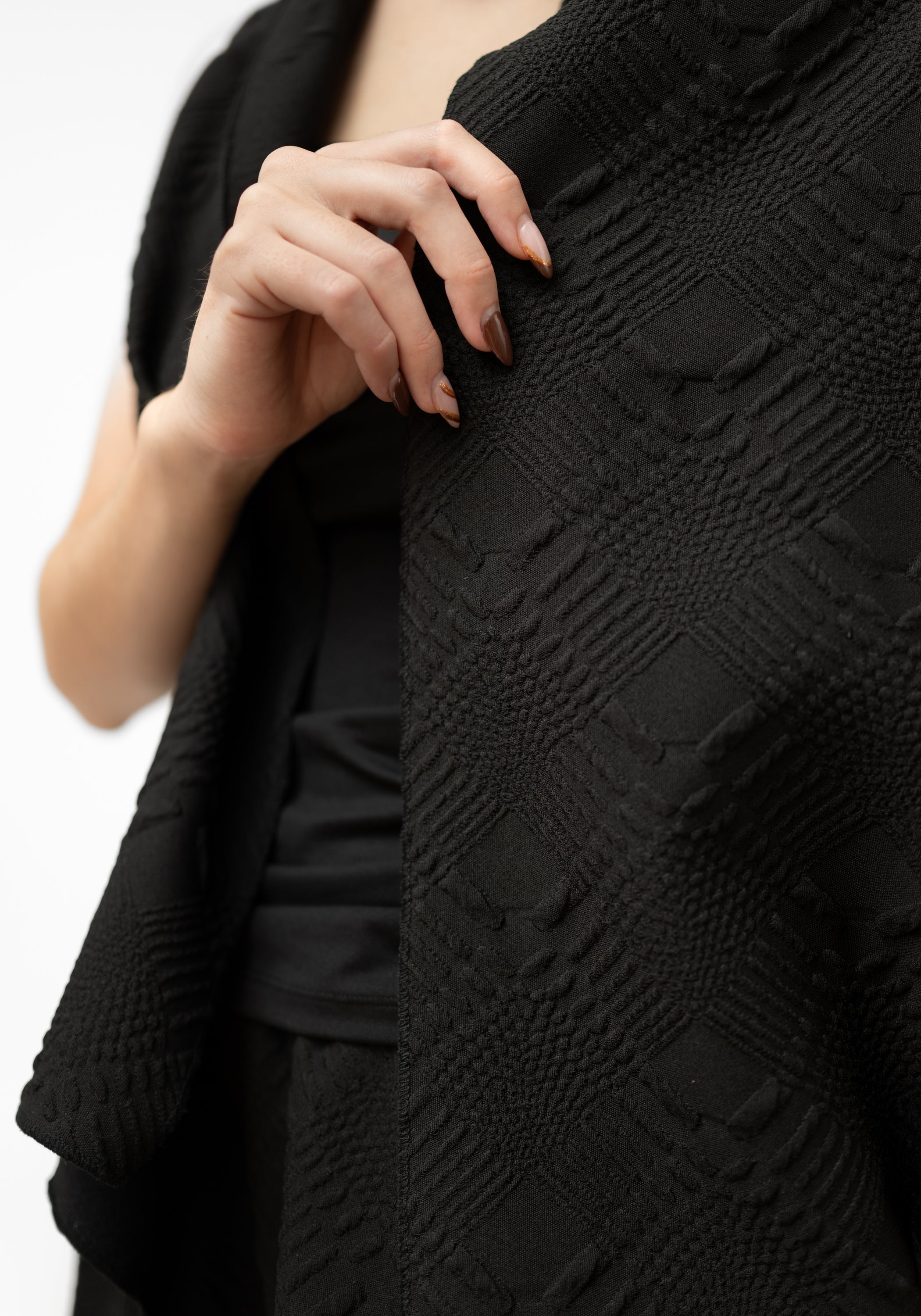 Madrepora Asymmetric Draped Cropped Vest - December Thieves