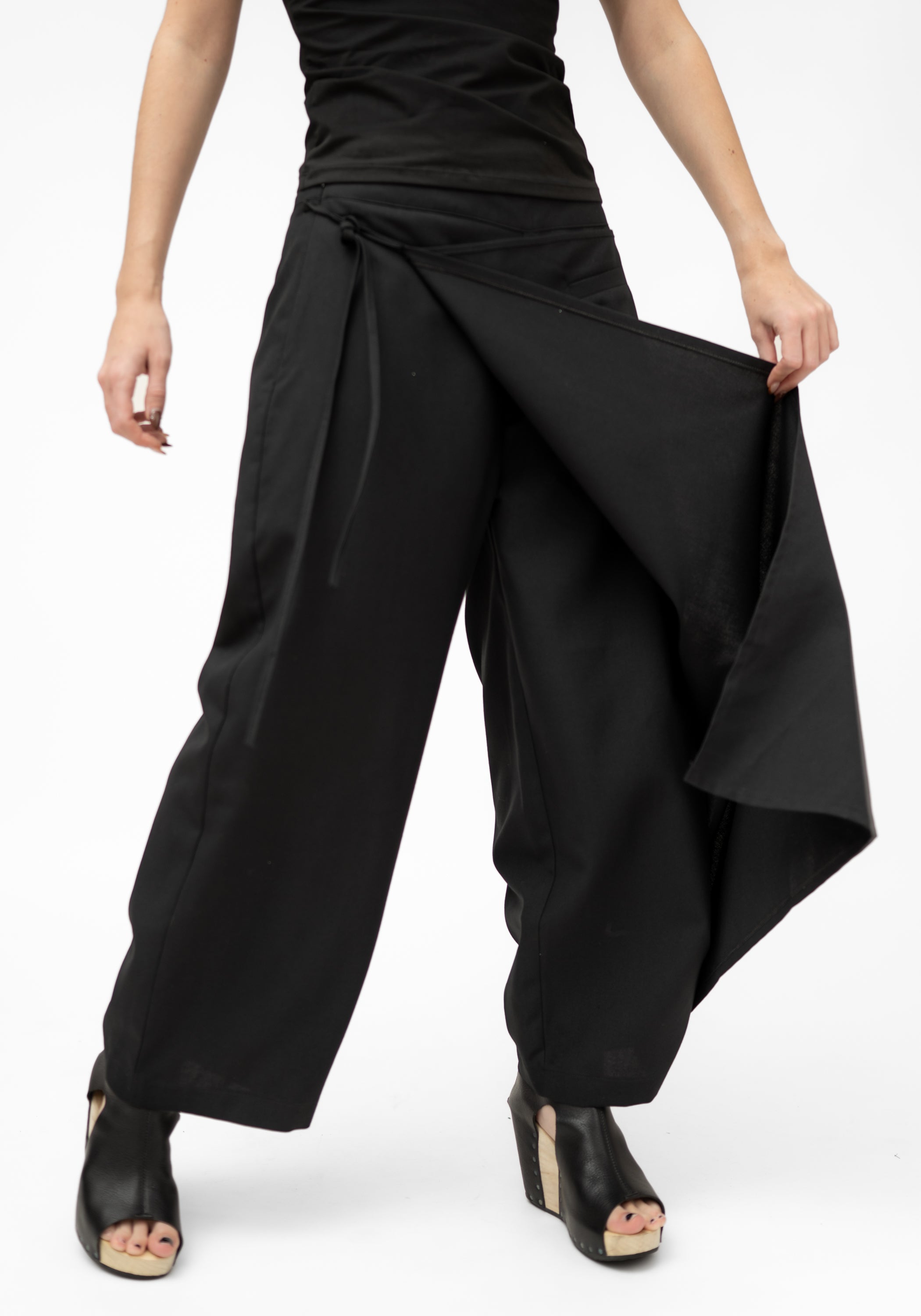 Charoite Tie Panel Wool Blend Pants - December Thieves