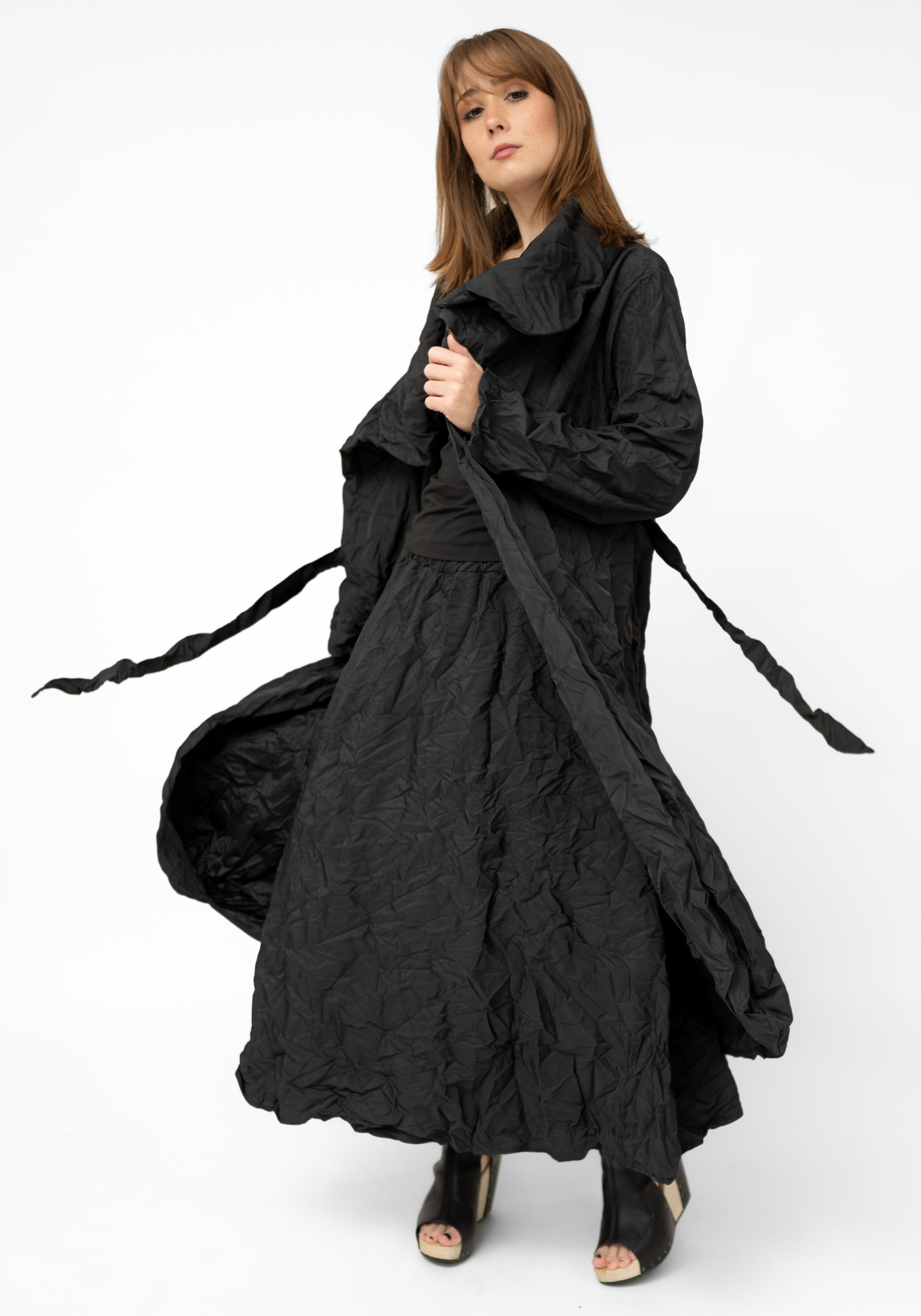 Diamante Crinkle Texture Tie Waist Jacket - December Thieves