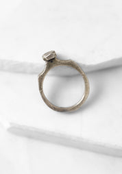 Sterling Invert Cast Stone Ring