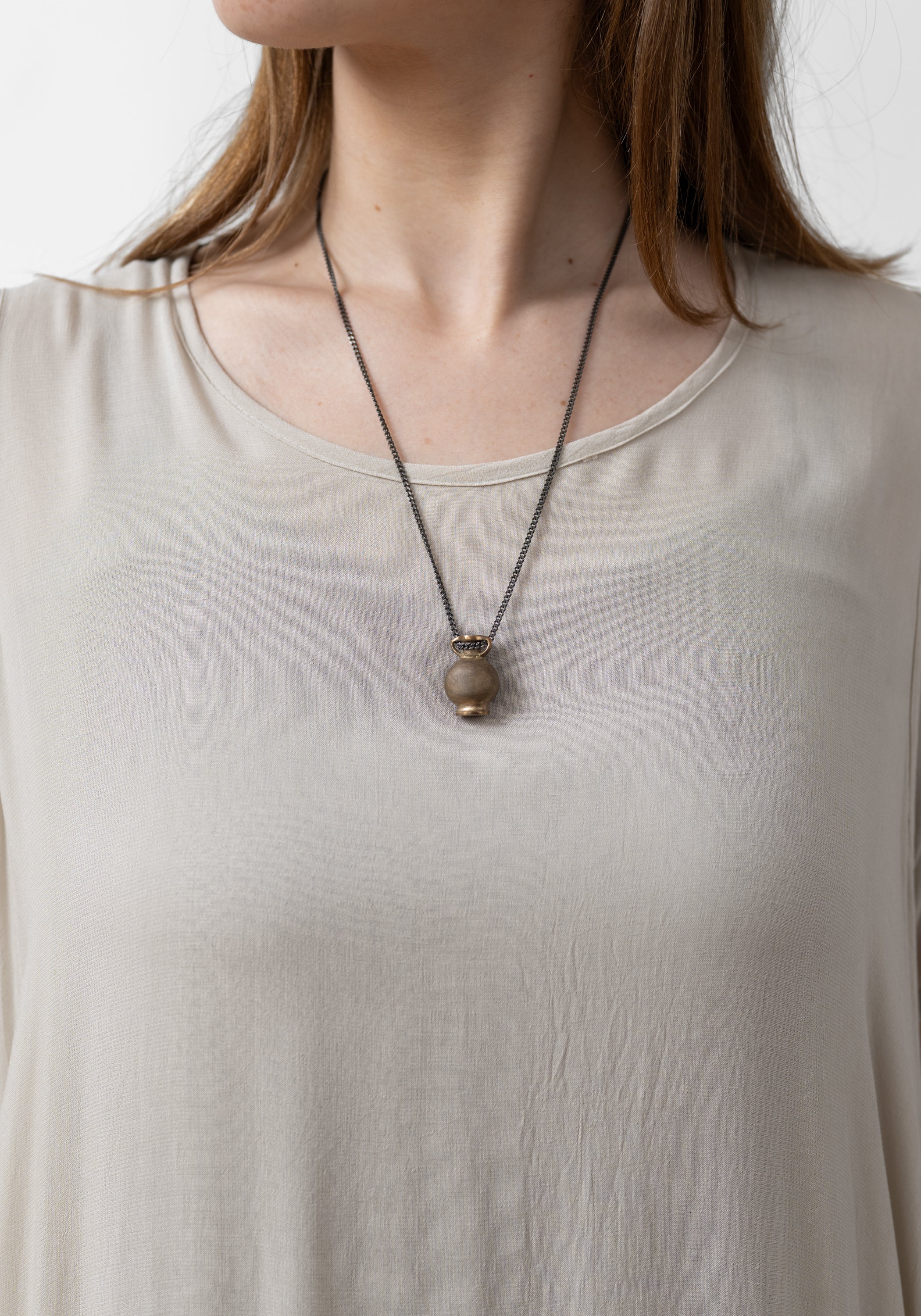 Bronze Archeology Tiny Vessel Necklace