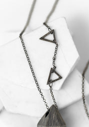 Oxidized Sterling and Moss Quartz Necklace - December Thieves
