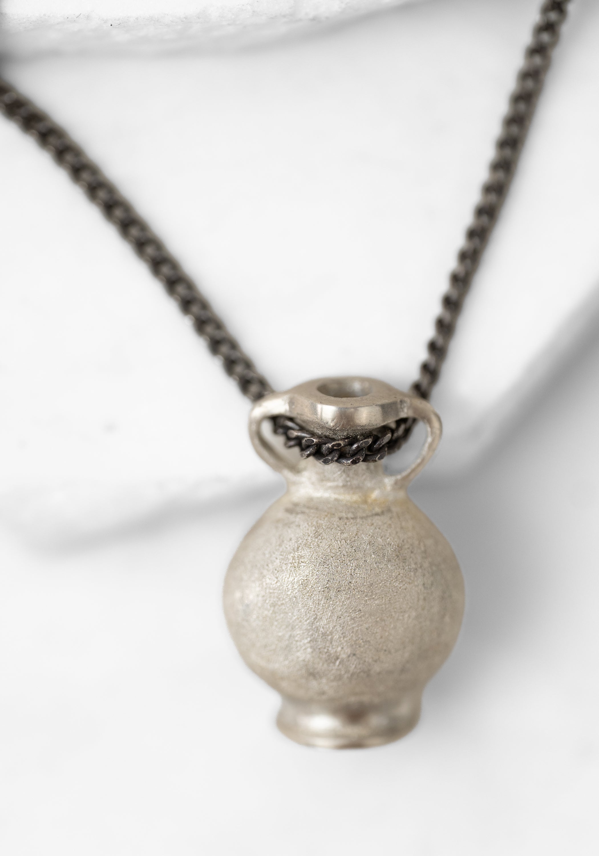 Sterling Archeology Tiny Vessel Necklace