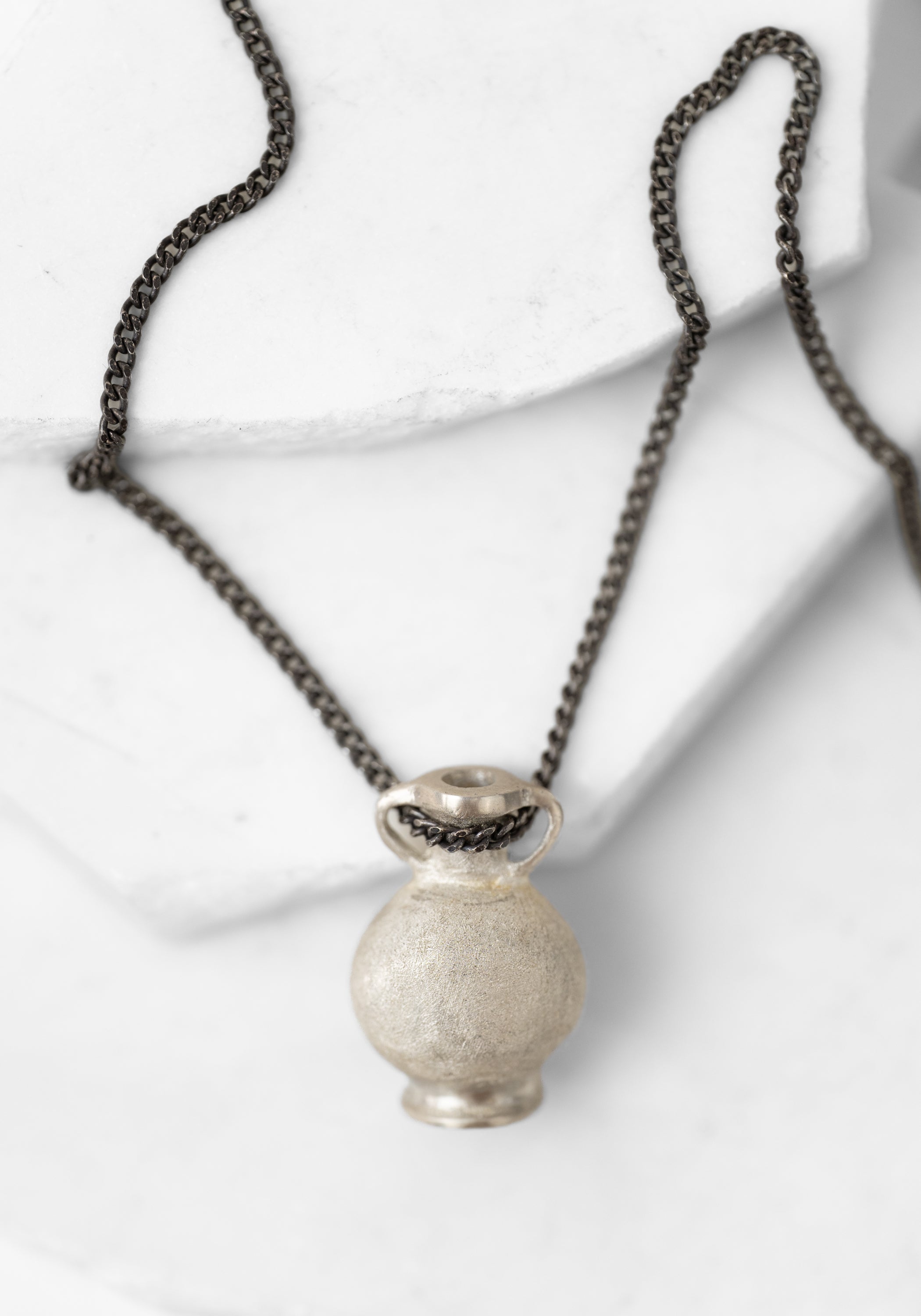 Sterling Archeology Tiny Vessel Necklace