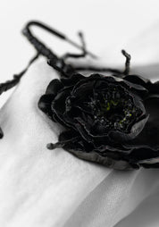 Black One Of A Kind Flower Pin