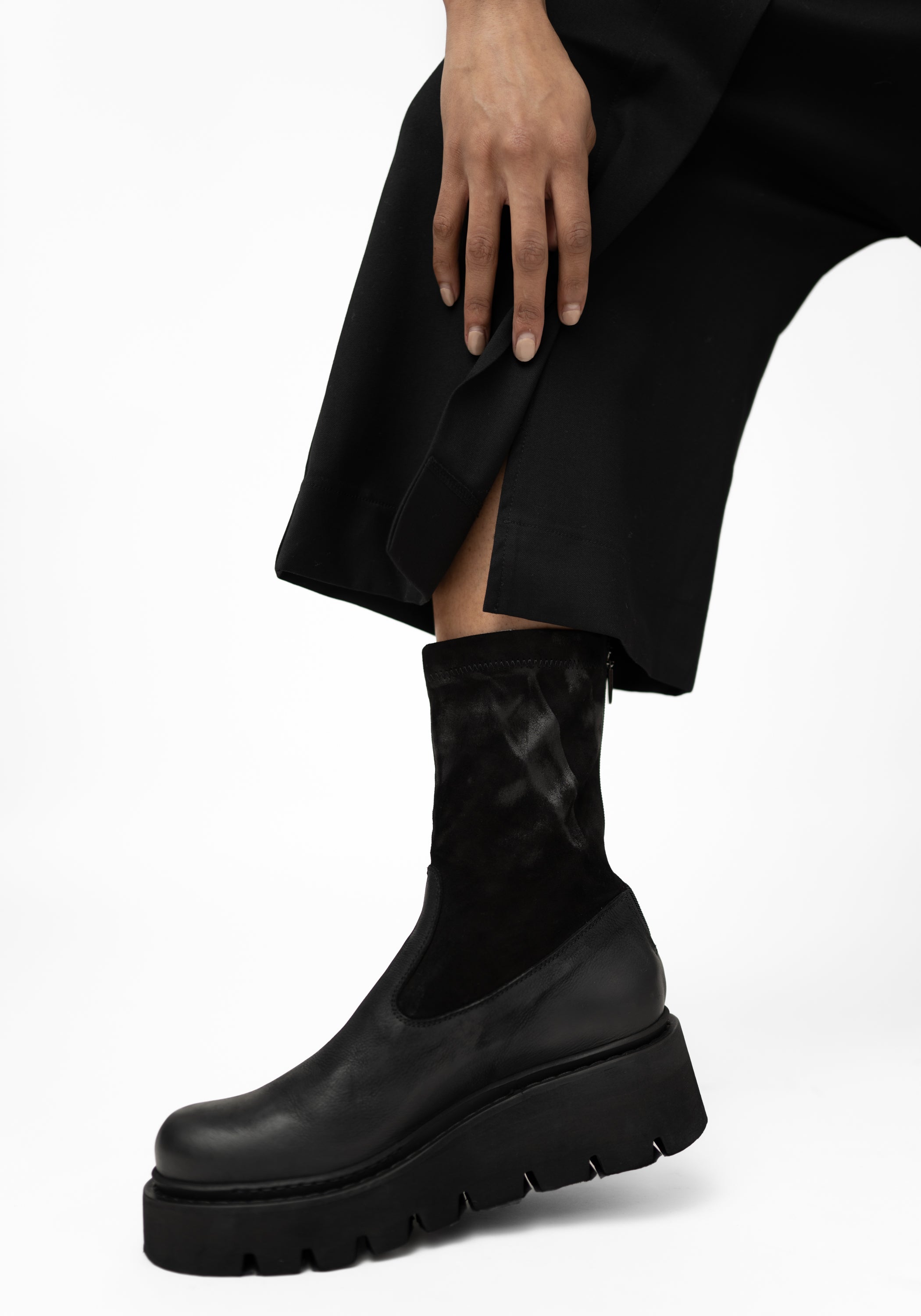 Mente Drop Seat Pleat Detail Wool Blend Pants - December Thieves
