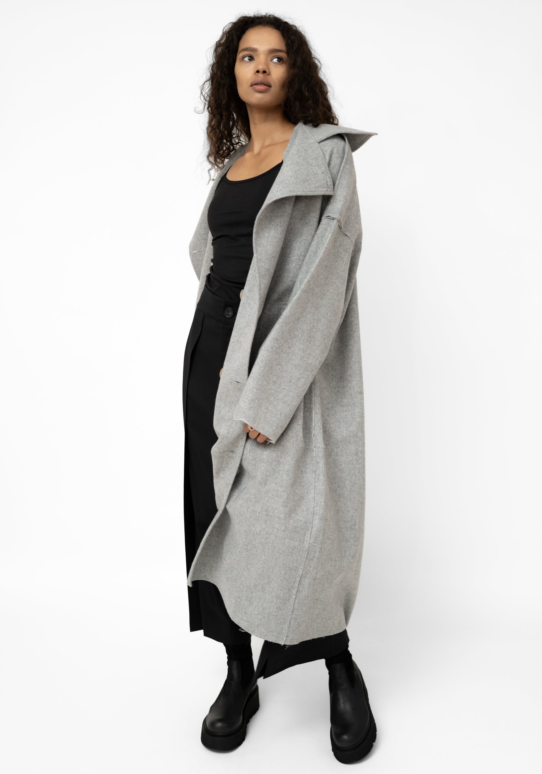 Cara Oversized Reversible Wool Blend Jacket