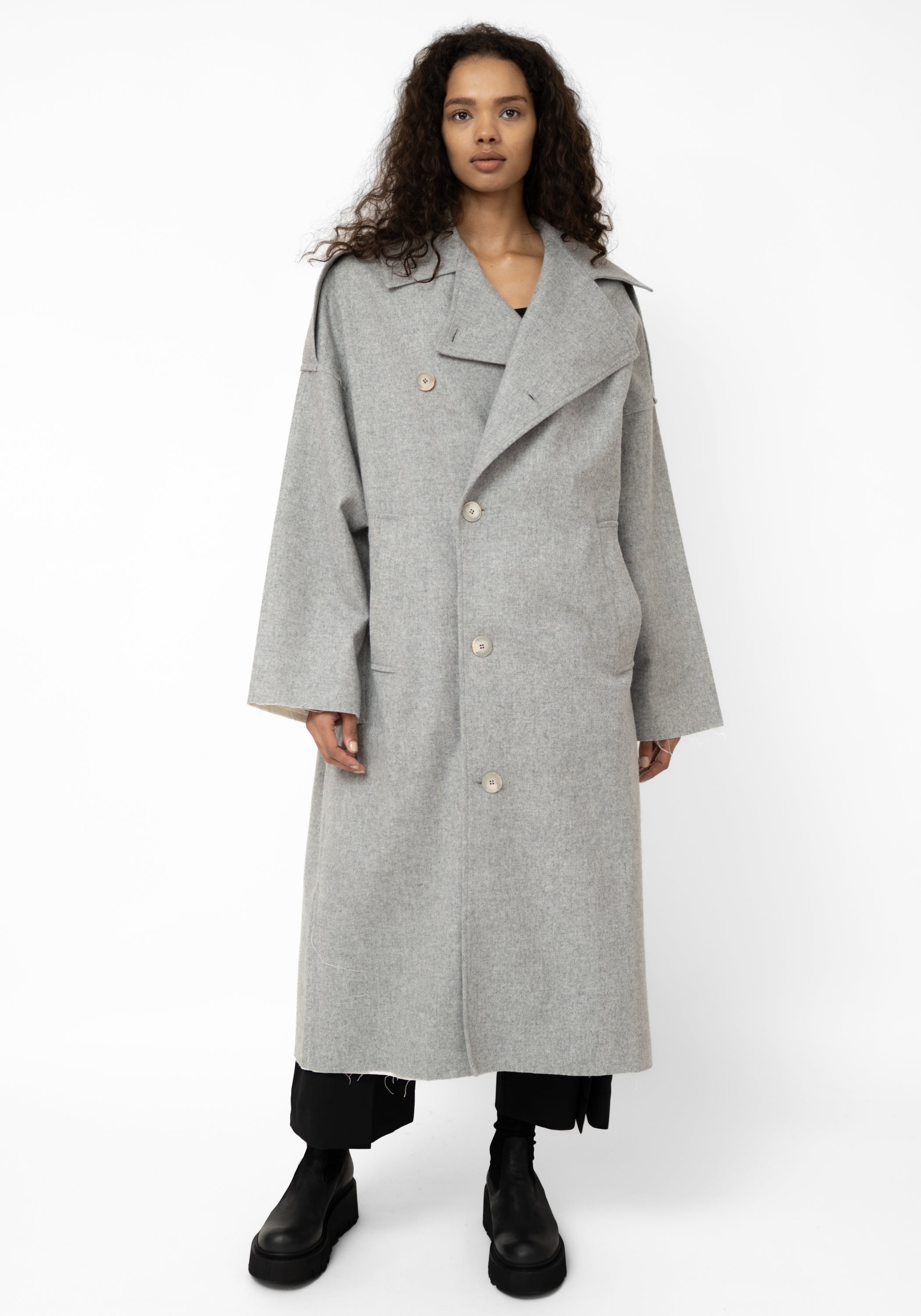 Cara Oversized Reversible Wool Blend Jacket