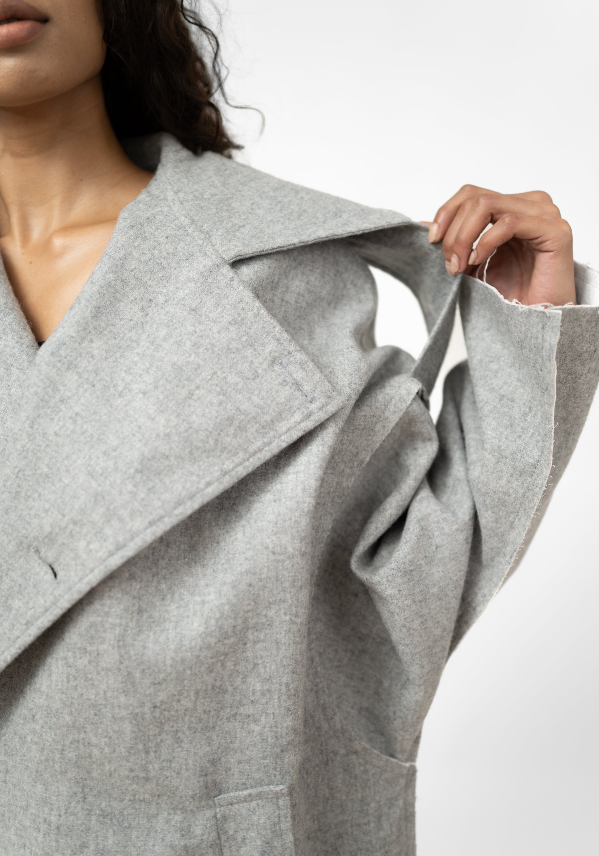 Cara Oversized Reversible Wool Blend Jacket