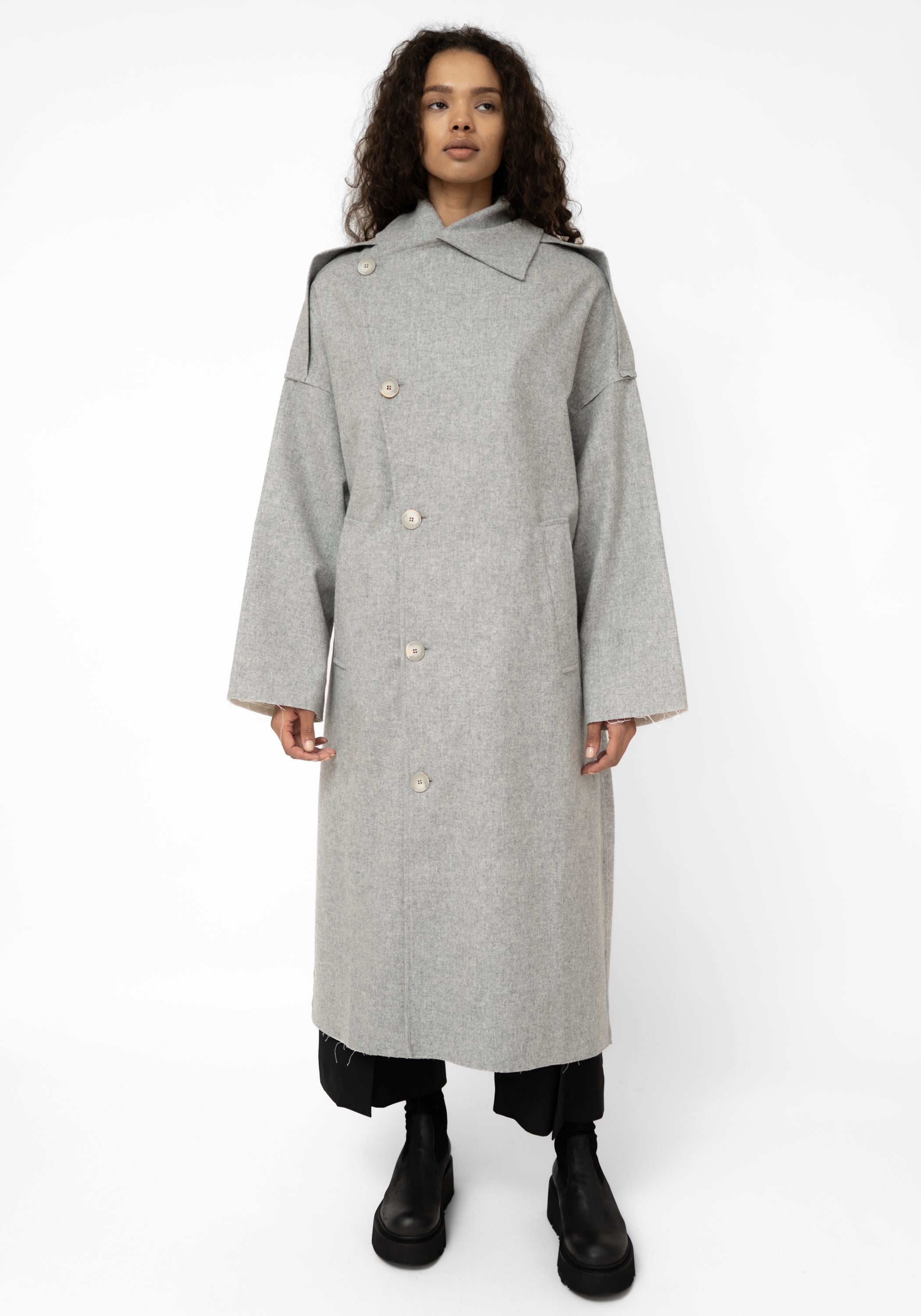 Cara Oversized Reversible Wool Blend Jacket