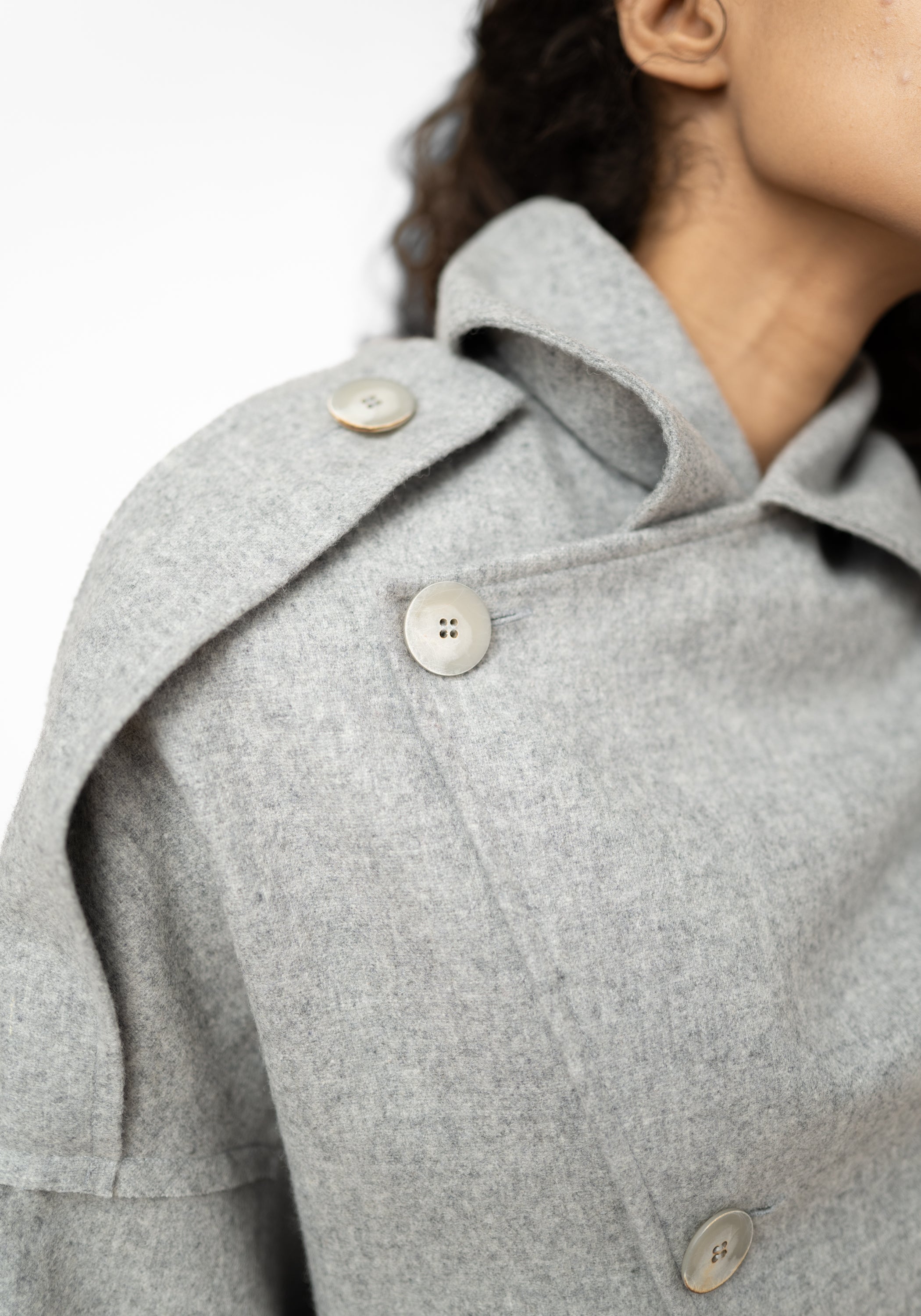 Cara Oversized Reversible Wool Blend Jacket