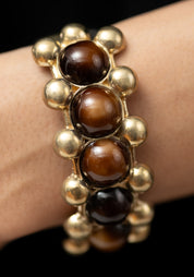 Brass and Vintage Glass Cabochons Aswan Cuff