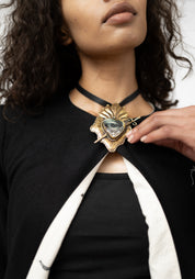 Encrusted Heart, Sword and Eye Necklace