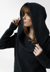 Cowl Neck Knit Wool Blend Knit Tunic