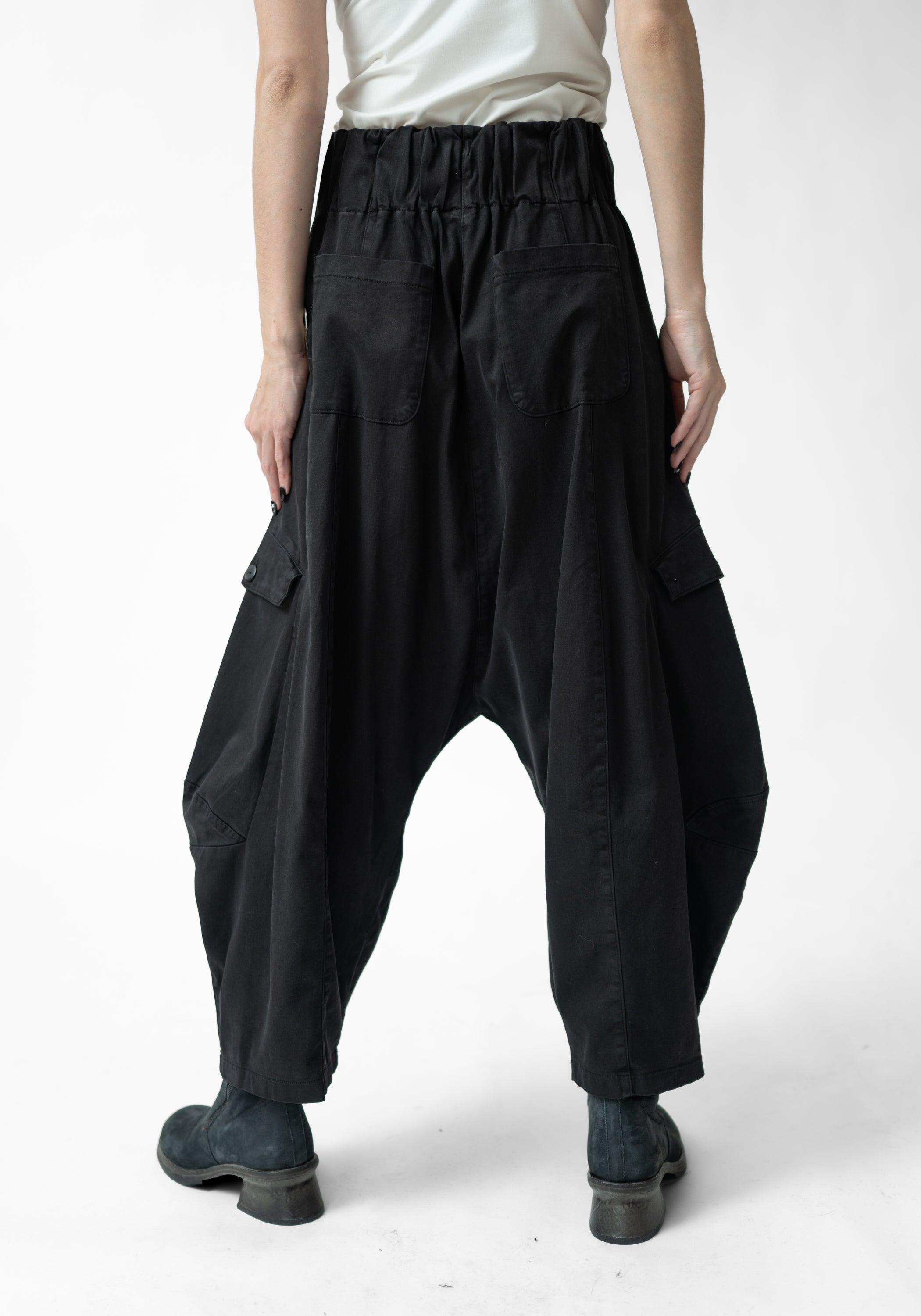 Drop Seat Tapered Full Leg Cargo Pants