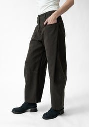 Pleat Detail Tapered Full Leg Pants
