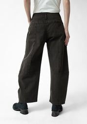 Pleat Detail Tapered Full Leg Pants