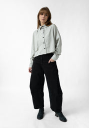 Bold Pocket Detail Cropped Blouse