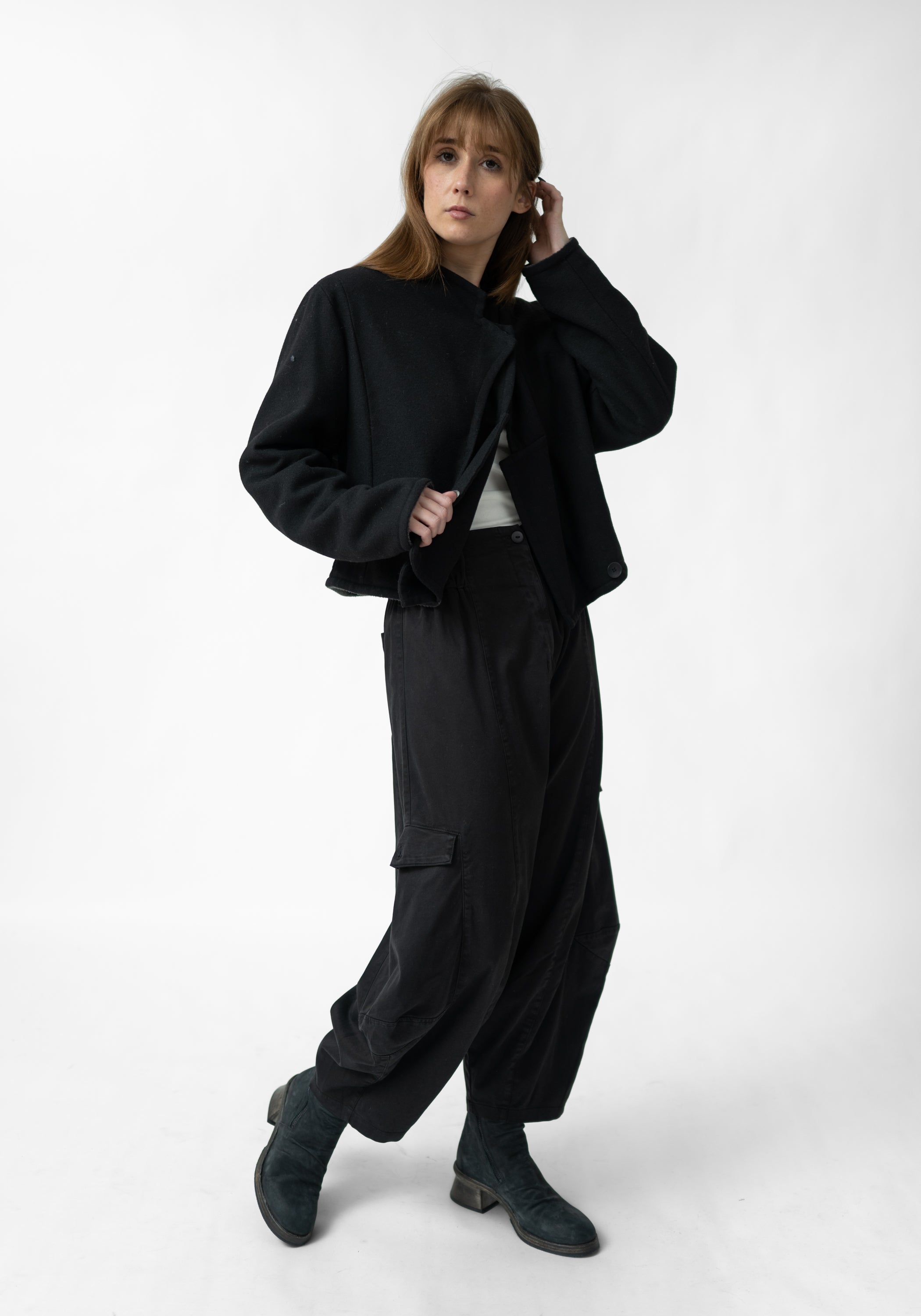 Oversized Asymmetric Wool Blend Jacket