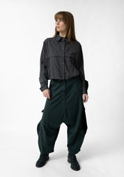 Drop Seat Tapered Full Leg Cargo Pants