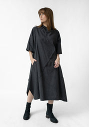 Oversized High Neck Asymmetric Dress