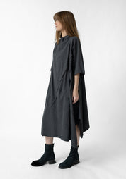 Oversized High Neck Asymmetric Dress