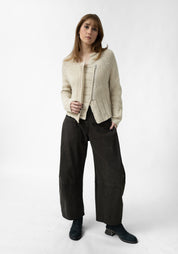 Pleat Detail Tapered Full Leg Pants