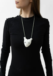 Large Plus Minus Porcelain Anatomical Heart Necklace