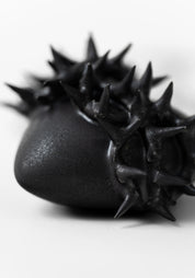 Large Black Spinae Porcelain Anatomical Heart Necklace