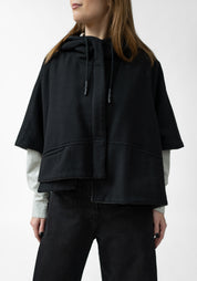 Oversized Cropped Sleeve Wool Blend Jacket