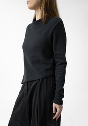 Asymmetric Button Hem Detail Top