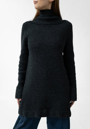 Cowl Neck Knit Wool Blend Knit Tunic