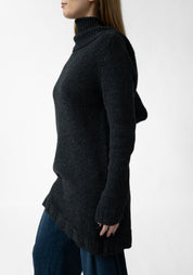 Cowl Neck Knit Wool Blend Knit Tunic