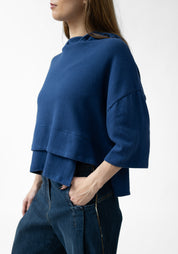 Paneled Cropped Sleeve Hoodie