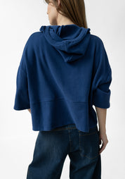 Paneled Cropped Sleeve Hoodie