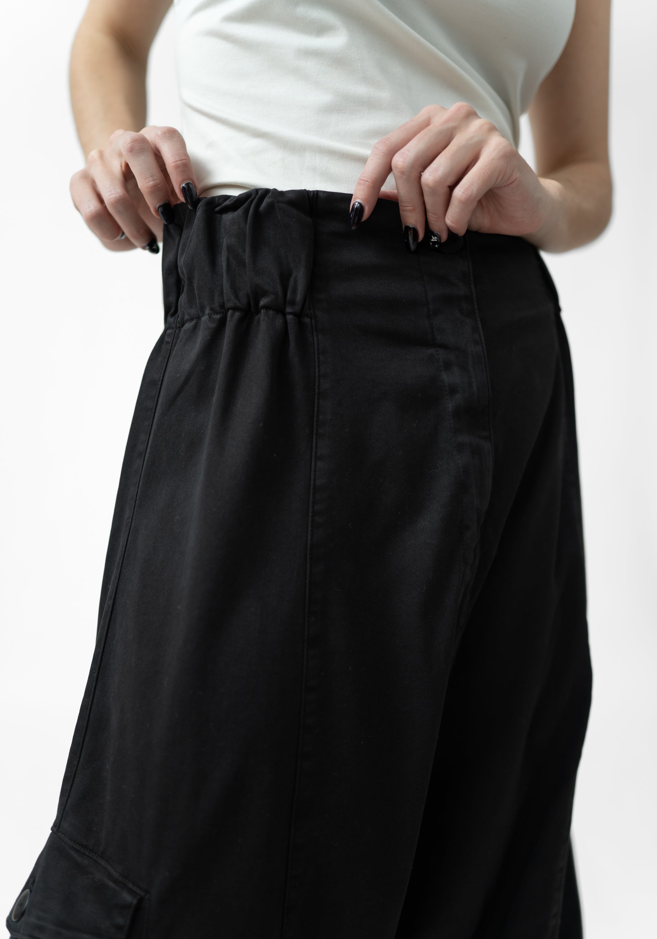 Drop Seat Tapered Full Leg Cargo Pants