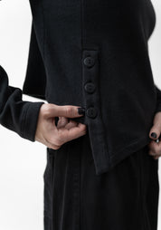 Asymmetric Button Hem Detail Top
