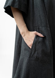 Oversized High Neck Asymmetric Dress