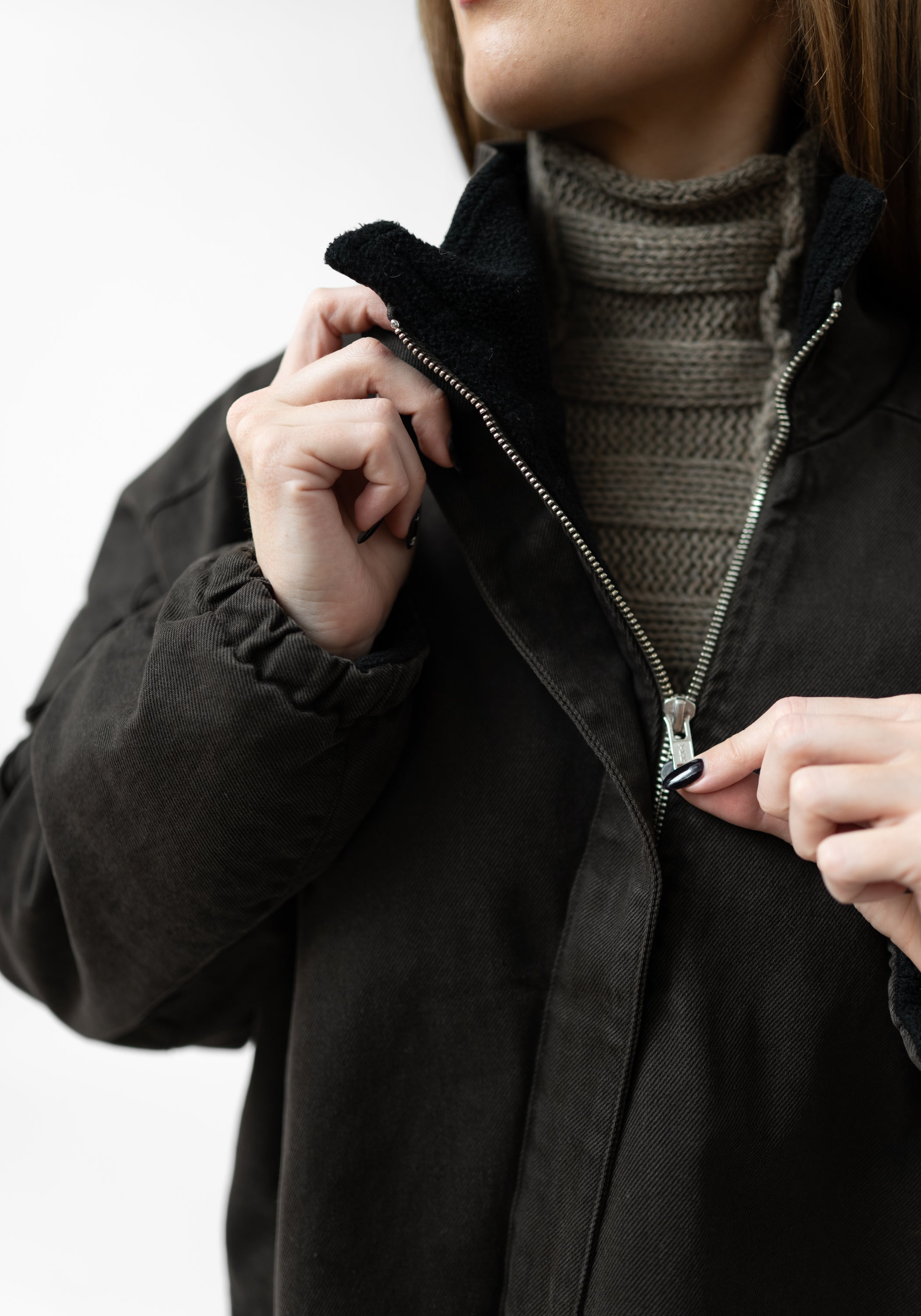 Fleece Lined High Neck Jacket