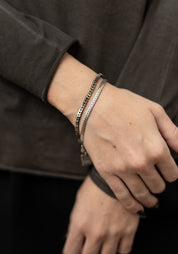 Sterling Chain and Square Paillettes Bracelet